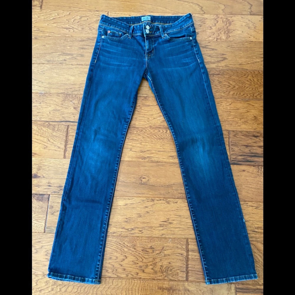 Hudson low waisted, straight leg jeans
